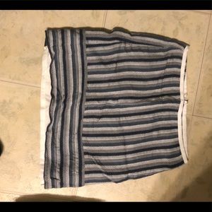 Loft blue striped mini skirt